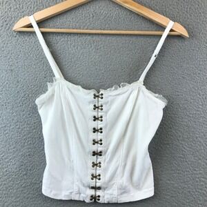Intimately Free People White Lace Trim Hook Eye Corset Tank Top XS